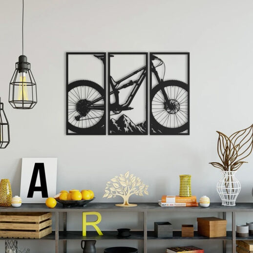 Mountainbike Wanddekoration aus Metall