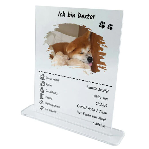 Personalisiertes Acrylglas Haustier Quartett