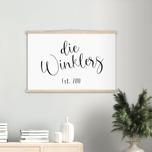 Personalisiertes Poster mit Familienname und Jahr