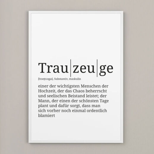 Poster mit Trauzeugen-Definition