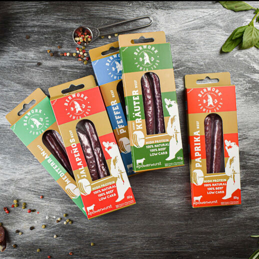 Berwork Powerwurst - moderner Snack mit fast 50% Eiweiß