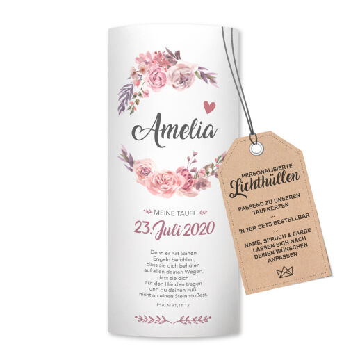Personalisierte Lichthüllen zur Taufe - verschiedene Designs