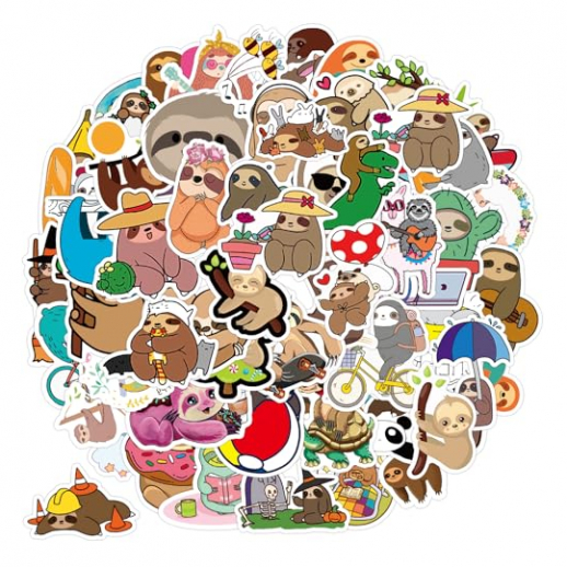 100 süße Faultier Aufkleber - perfekt für Scrapbooking-Fans