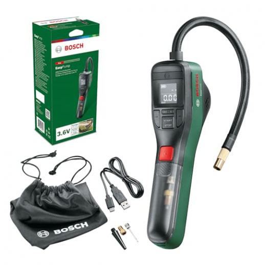 Bosch EasyPump - elektrische Fahrradpumpe, Luftpumpe, Ballpumpe und Mini Kompressor