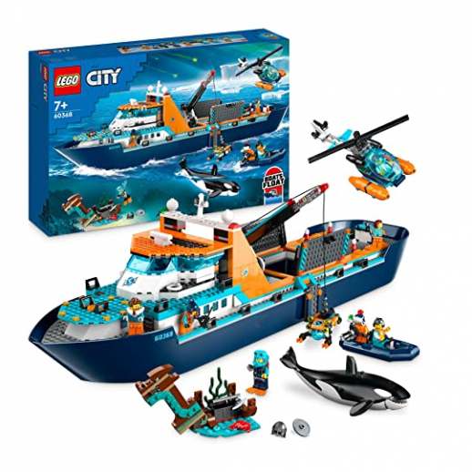 LEGO City Arktis-Forschungsschiff - mit 7 Minifiguren und Orca-Figur