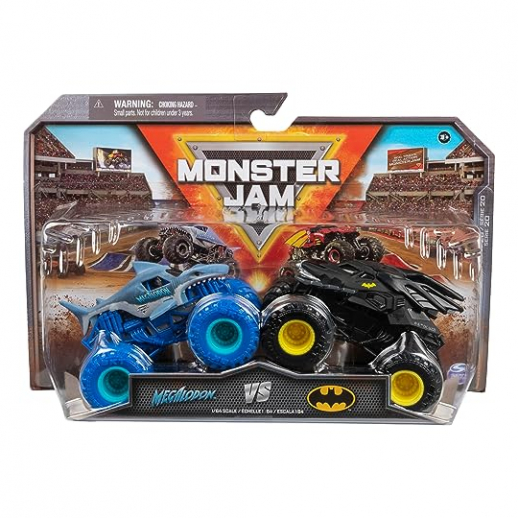 Monster Jam - Zweier-Pack mit dem Batmobil vs. Megalodon