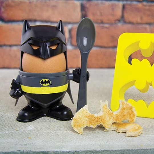 Batman-Frühstücksset mit Eierbecher und Toastschneider