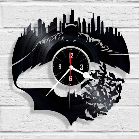 Batman City Vinyl Schallplatte Wanduhr Geschenk Überraschung Ideen Freunde...
