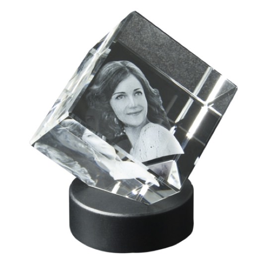 3D Würfel mit Deinem Foto im Leuchtsockel