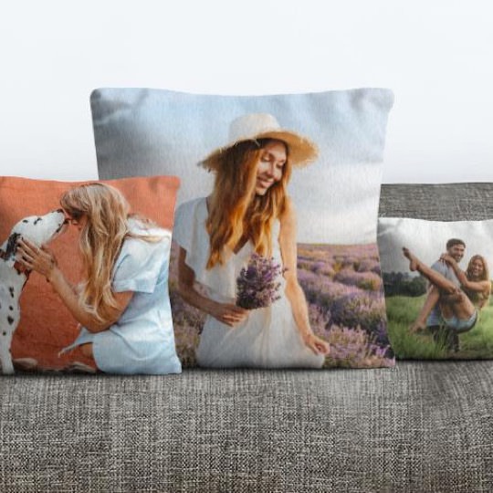 Randlos bedrucktes Fotokissen mit superweicher Premium-Plüschoberfläche - verschiedene Größen