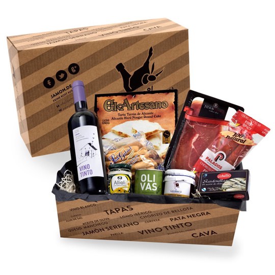Geschenkbox mit ausgesuchten spanischen Delikatessen