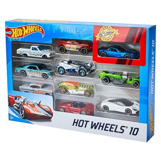Hot Wheels Geschenkset mit 10 coolen Fahrzeugen