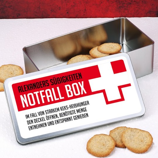 Persönliche Notfall Box mit Ihrem Wunschtext fancy gifts