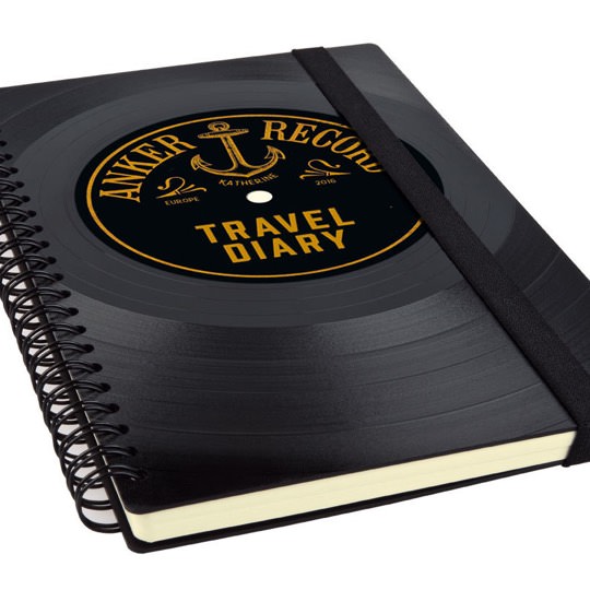 Personalisiertes Reisetagebuch mit echtem Vinyl-Cover