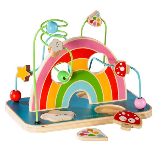 Regenbogen Motorikschleife mit 4 lustigen Puzzleteilen