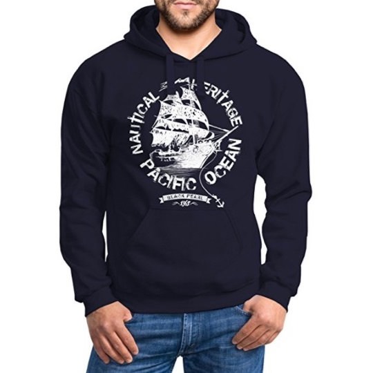 Kapuzen-Pullover mit coolem Segelschiff-Print