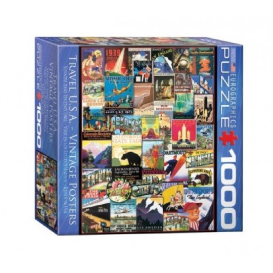 Travel USA Vintage Poster Puzzle mit 1000 Teilen