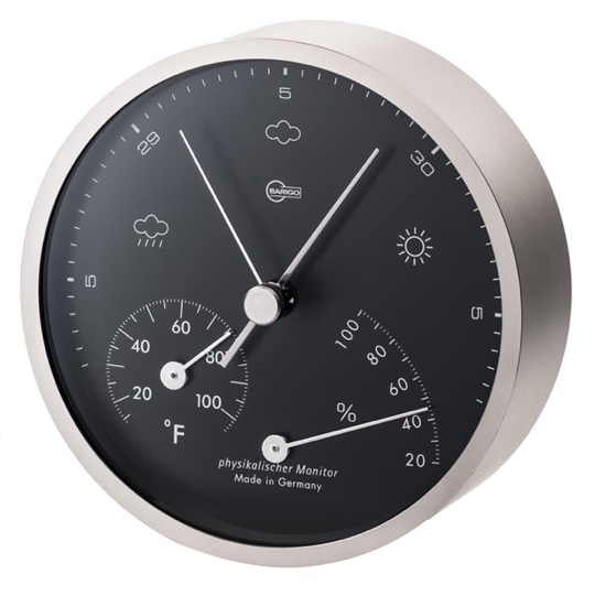 Wetterstation mit Barometer, Hygrometer und Thermometer im Tacho-Design