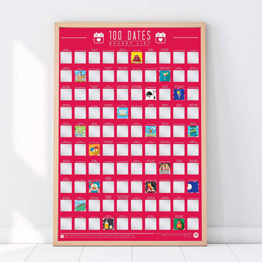 100 Dates Bucket List Rubbelposter