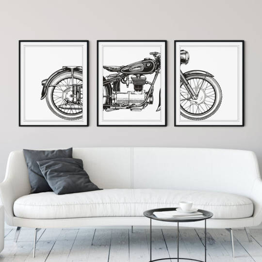 3 tlg. Motorrad-Poster-Set