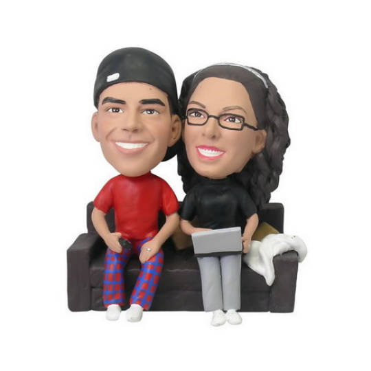3D Comicfiguren vom Foto - Auf dem Sofa