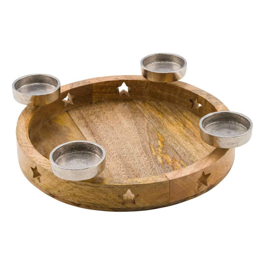 Kerzenhalter aus massivem Holz für Adventskerzen