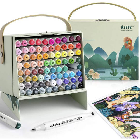80 tlg. Arrtx Marker Stifte Set für Illustration, Architektur, Design, Anime u.a.
