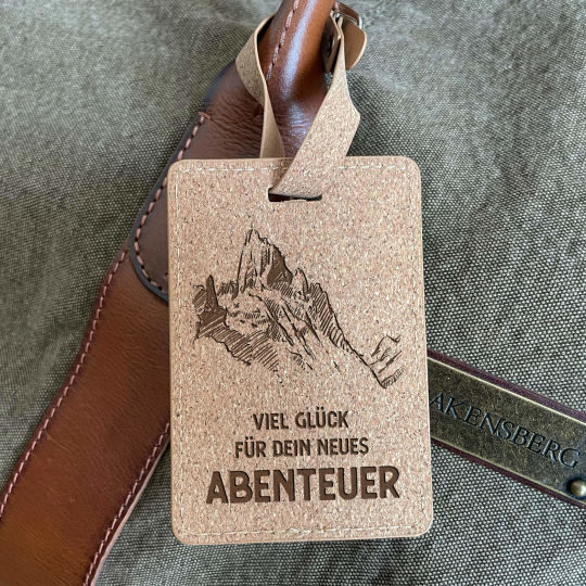 Personalisierter Kofferanhänger aus Kork - verschiedene Designs
