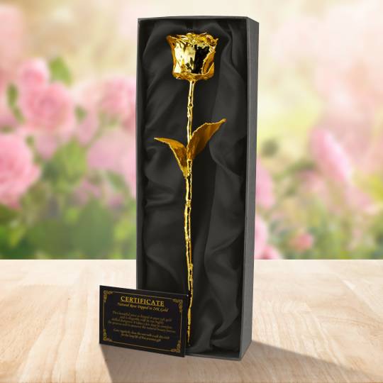 Goldene Rose mit Gravur