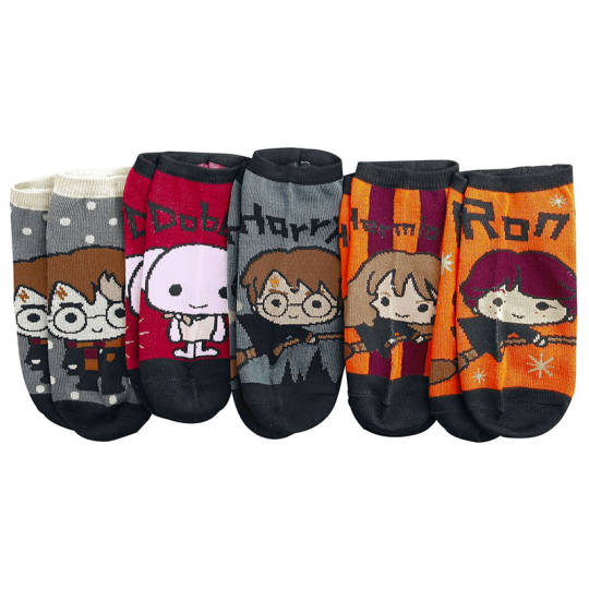 5er-Set Harry Potter Sneaker Socken im Chibi-Design