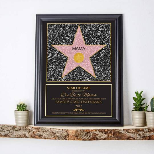 Personalisierter Hollywood-Stern Kunstdruck für die beste Mama