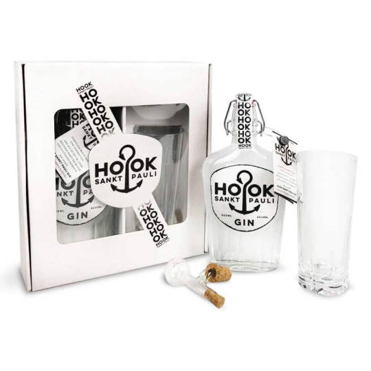 Hook Gin Geschenkset mit Glaskugel-Ausgießer und Spiegelau Glas