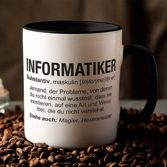 Kaffeetasse mit lustiger Informatiker-Definition