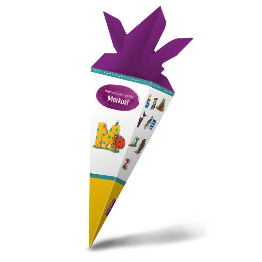 Personalisierte ABC Mini-Schultüte zur Einschulung