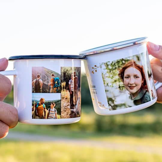 Personalisierte Emaille Tasse mit mehr als 90 Designs zur Auswahl