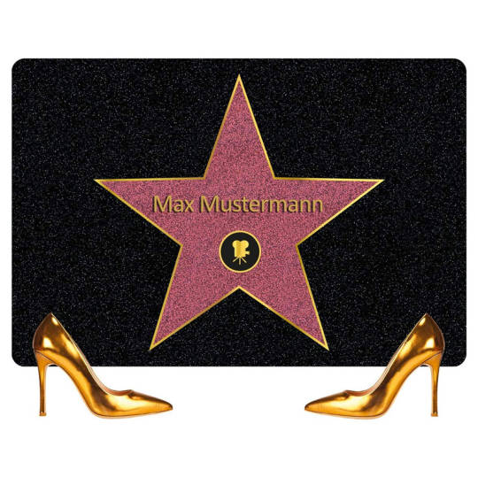 Personalisierte Fußmatte „Walk Of Fame“ – Mit Deinem Eigenen Hollywood-Stern | 60x40 Cm, Made In Germany