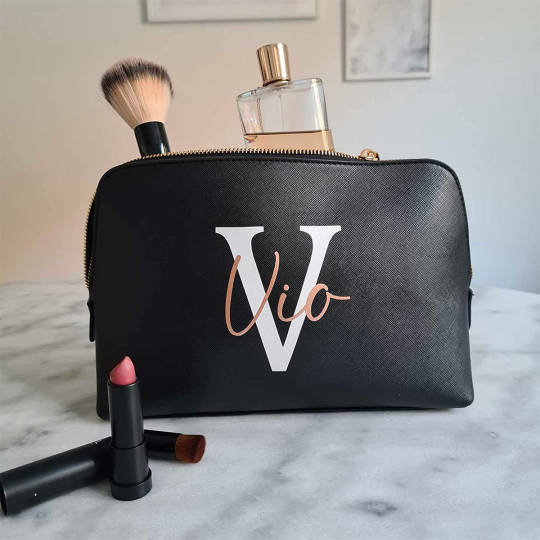 Kosmetiktasche für Damen - personalisiert mit Initial + Name