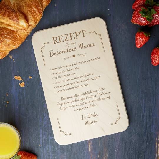 Personalisiertes Frühstücksbrett - Rezept für eine besondere Mama