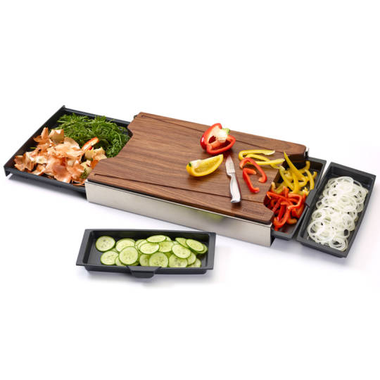 Edle Schneidbox mit praktischen Auffangschalen