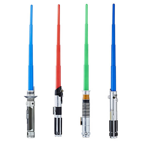 Star Wars Lichtschwerter in verschiedenen Farben und Formen
