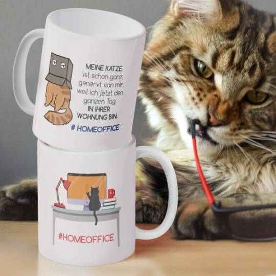 Tasse #HOMEOFFICE für Katzenfreunde